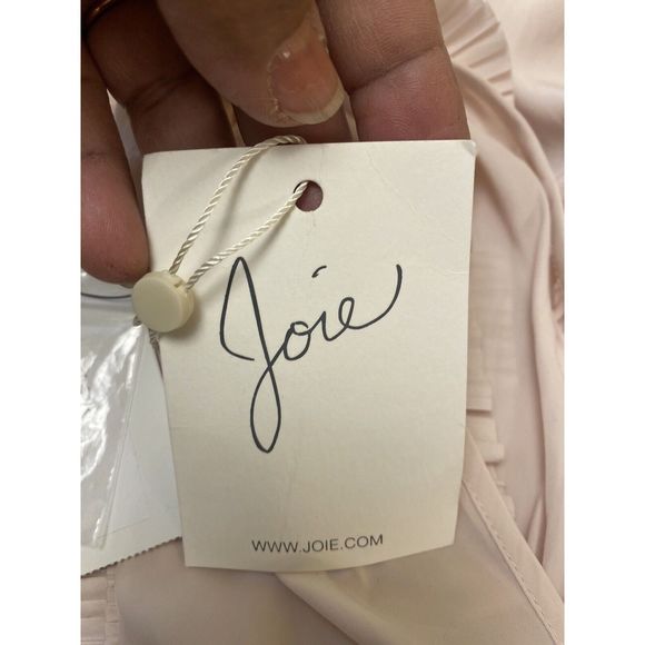 Joie Silk Pleated -Ruffle Blouse Top Size  L - Picture 12 of 15